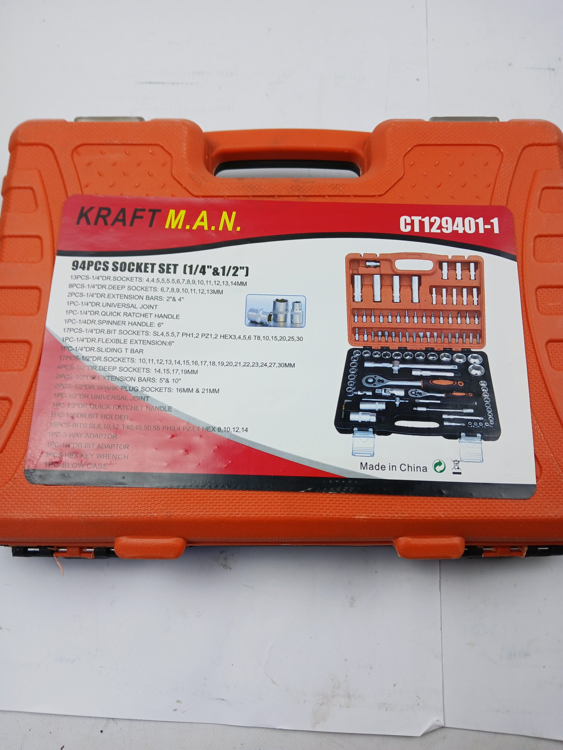 Kraftmann CT129401-1 topnøglesæt 1/4″ + 1/2″ – 94 dele - Billede 2