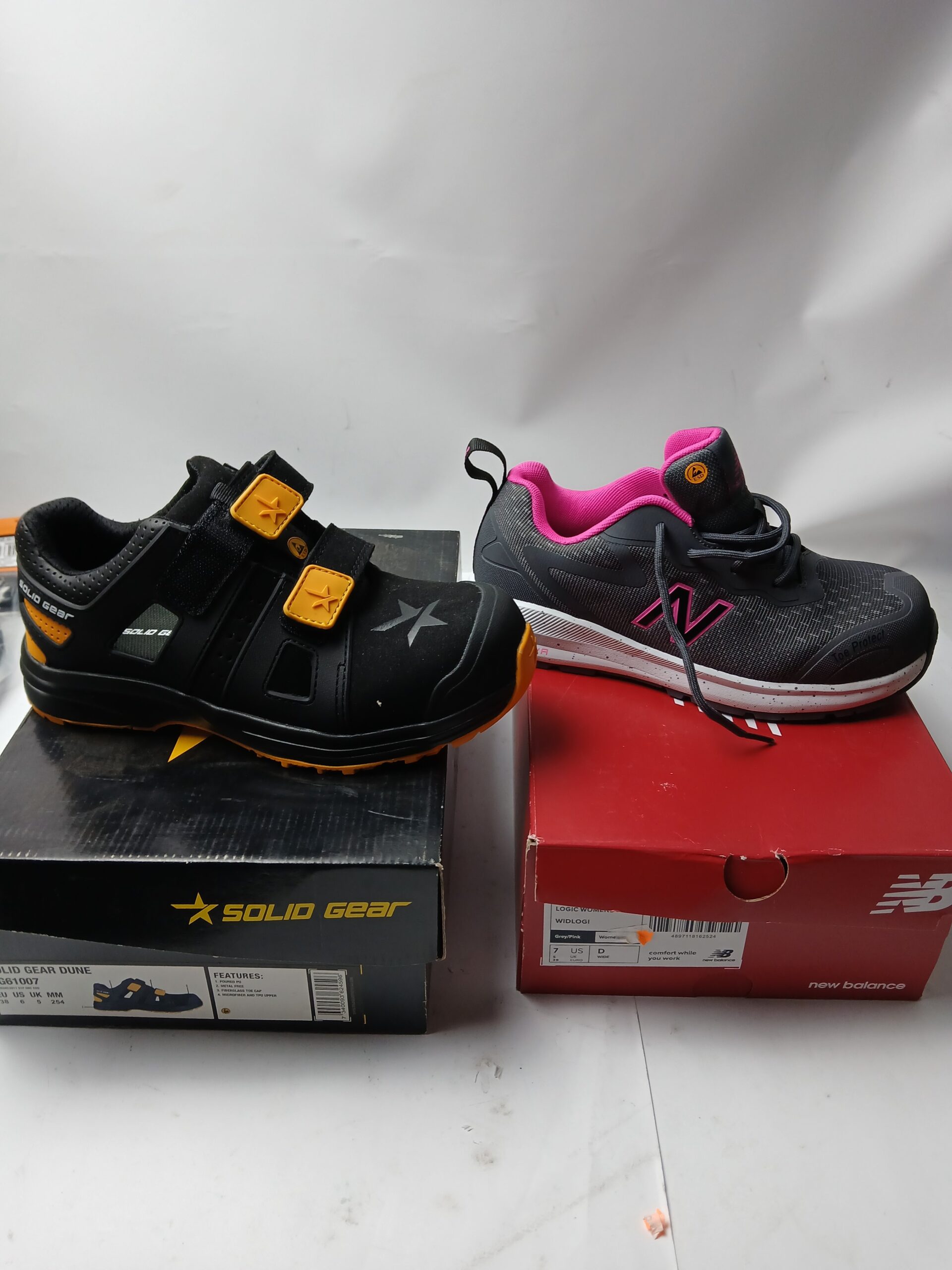 2 PAR SIKKERHEDSSKO STR. 38 – SOLID GEAR DUNE + NEW BALANCE